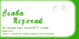csaba mizerak business card